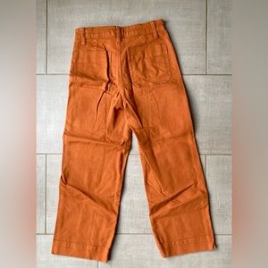 women’s Madewell Slim Emmett Wide-leg Crop Pant in burnt orange size 25